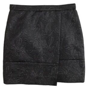 J. Crew Origami Skirt in Black Metalic Matelasse